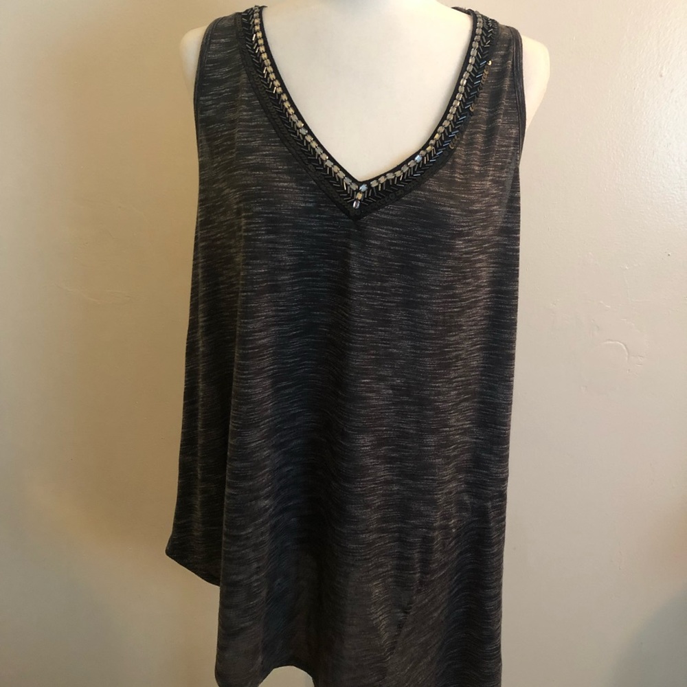Lane Bryant - Embellished V-Neck Space Dye Top